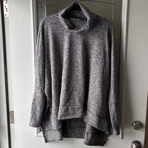 Gray oversized Cowl Neck Sweater